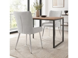Lot de 2 chaises de salle à manger,47x58x85 cm,avec accoudoirs,velours,gris