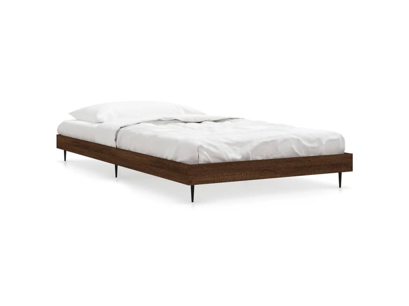  Lit simple- lit adulte -  cadre de lit sans matelas chêne marron 100x200 cm  - Conforama A