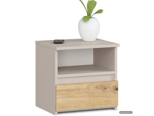 Table de chevet cl1 cachemire 40 cm 1 tiroir façade chêne artisan 1 étagère 40x35x40 cm