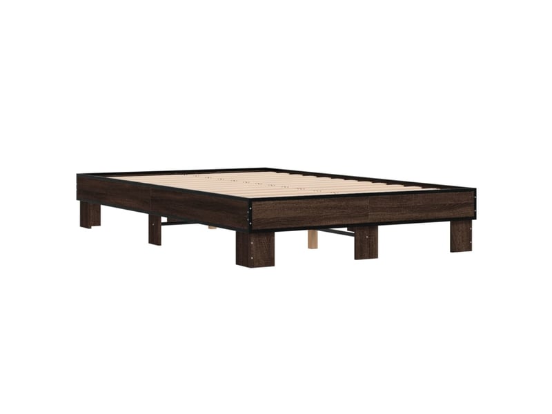  Lit double- lit adulte -  cadre de lit sans matelas chêne marron 135x190 cm  - Conforama B
