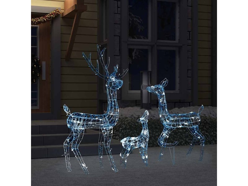 Famille de rennes de décoration, éclairage de noël acrylique 300 led blanc froid cf62035 - Conforama C