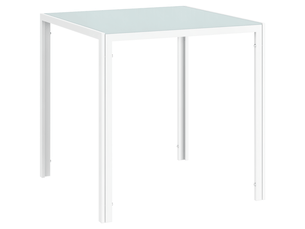 Table carrée pour 4 personnes, plateau en verre trempé, pour cuisine et salle à manger, 75 x 75 x 75 cm, blanche