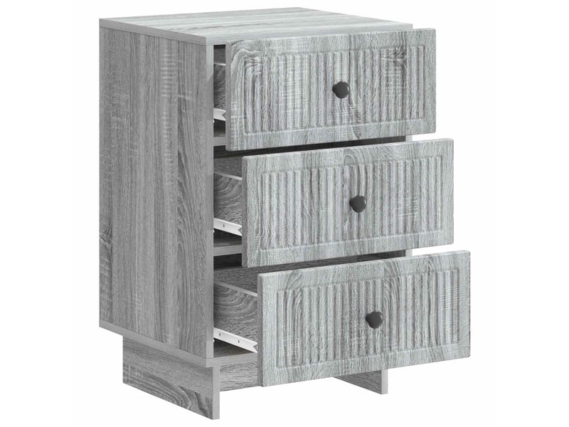  Table de chevet - cabinet de chevet - table de nuit avec tiroir sonoma gris 43 x 41 x 66,5 cm  - Conforama C