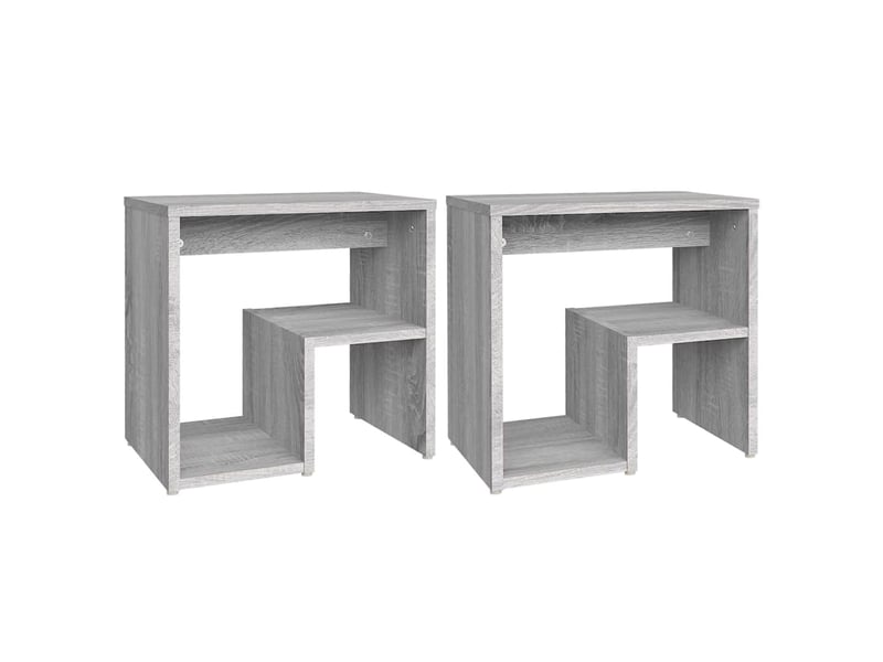  Lot de 2 tables de chevet - cabinet de chevet - table de nuit sonoma gris 40x30x40 cm bois ingénierie  - Conforama A