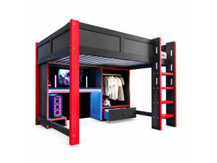 Lit mezzanine 140x200 cm ROLIPO   coloris noir