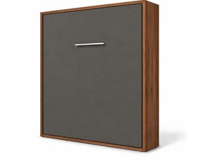 Lit escamotable vertical kola – seulement 34,5cm de profondeur, le confort d’un vrai lit-avec matelas-90x190-cadre noyer-façade anthracite
