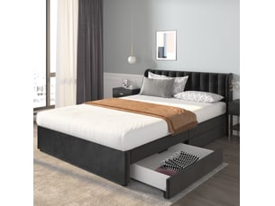 Lit avec rangement 160x200 cm coloris noir