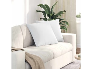 Lot de 2 coussins de canapé, coussins décoratifs tissu blanc 50 x 50 cm cf58766