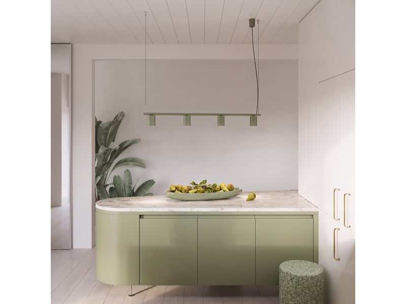  Lustre rayo 4 vert olive aluminium moderne 208x122x6cm SL.3186 - Conforama B