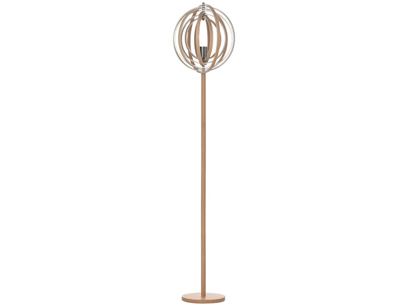  Lampadaire design pour le salon, abat-jour réglable en anneau de bois, douille e27, ø 38 x 160 cm  - Conforama B