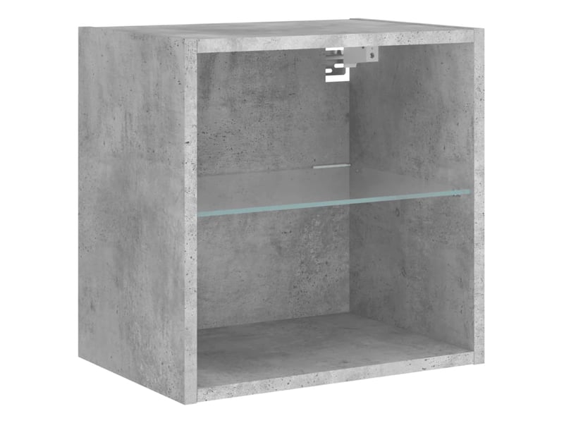  Table de chevet - cabinet de chevet - table de nuit murale avec lumières led gris béton  - Conforama E