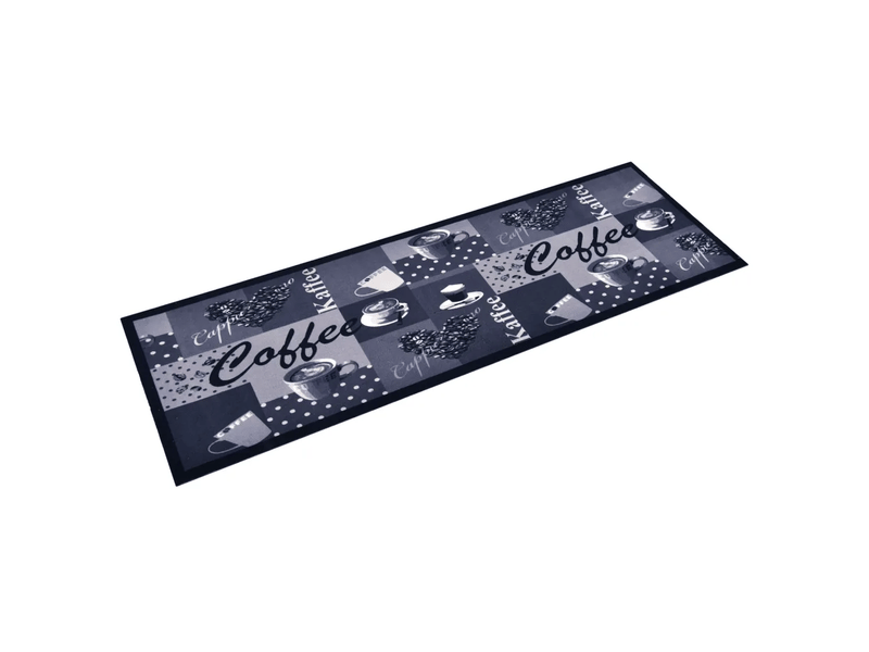  Tapis rectangulaire lavable cuisine couloir 300 x 60 cm antidérapant flexible en polyamide bleu café 02_0046530  - Conforama B