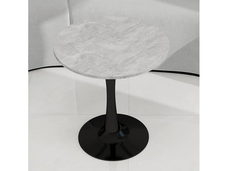  Table basse ronde 70 cm, style minimaliste, noir et gris, avec motif de marbre en mdf  - Conforama D