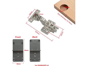 Pack de 4 charnières hydrauliques mini automatiques de 90 degrés de 26 mm, charnières à fermeture douce pour les portes de cuisine