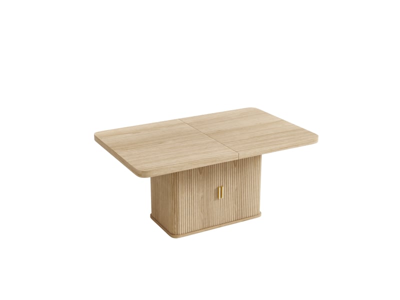  Table extensible 150–200 × 90 cm avec rangement intégré, finition chêne Fay Lum - Conforama W