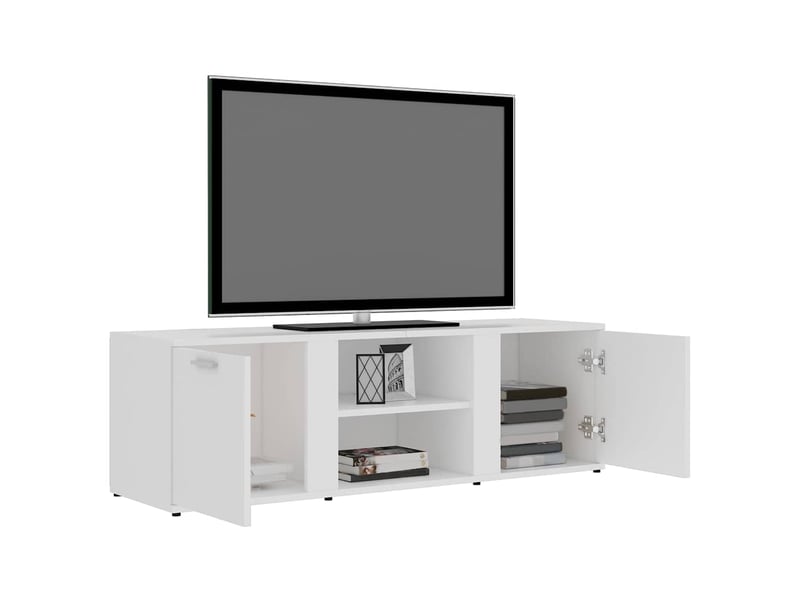  Meuble tv - banc tv - meuble de rangement blanc 120x34x37 cm bois d'ingénierie  - Conforama E
