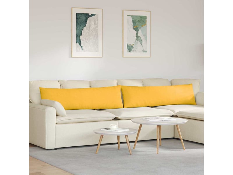  Lot de 2 coussins de canapé, coussins décoratifs jaune clair 145 x 40 cm cf59112  - Conforama B