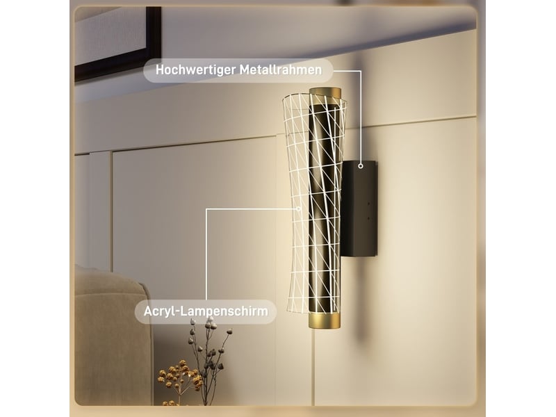  Lot de 2 appliques murales led 30,7x11x10,5 cm dimmables métal noir  - Conforama D