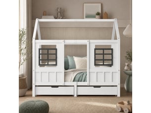 Lit cabane 90x200 cm <strong></strong>  <strong></strong> coloris blanc