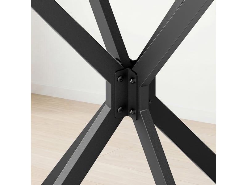  Table de salle à manger ronde 2 personnes pour cuisine en panneaux de particules ø80×75 cm marron noir  - Conforama D