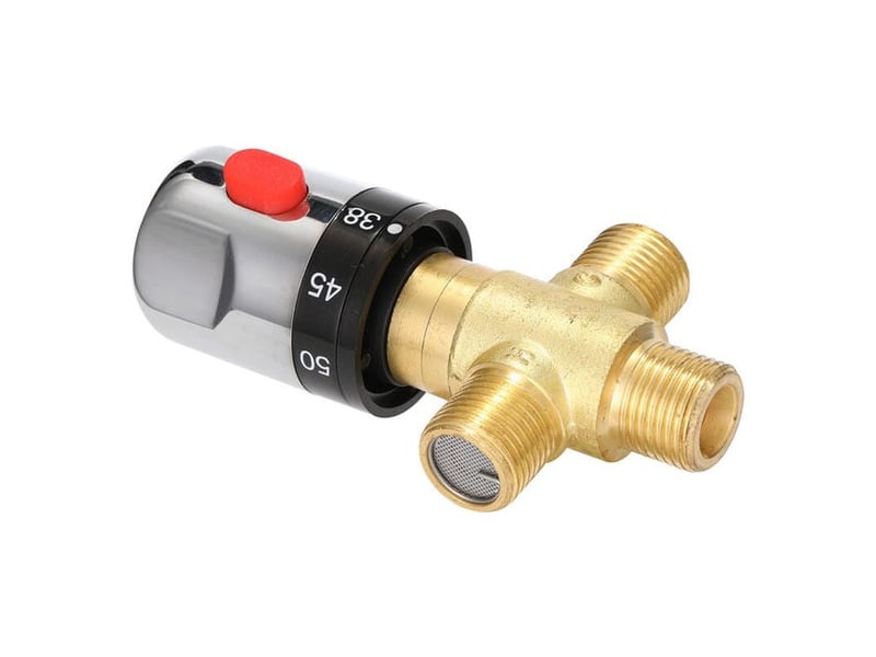  Mitigeur thermostatique réglable de salle de bain mélangeur d'eau en laiton vanne de contrôle de température de mélange d'eau chaudefroide XLH-ZLS-013702ZLS - Conforama C