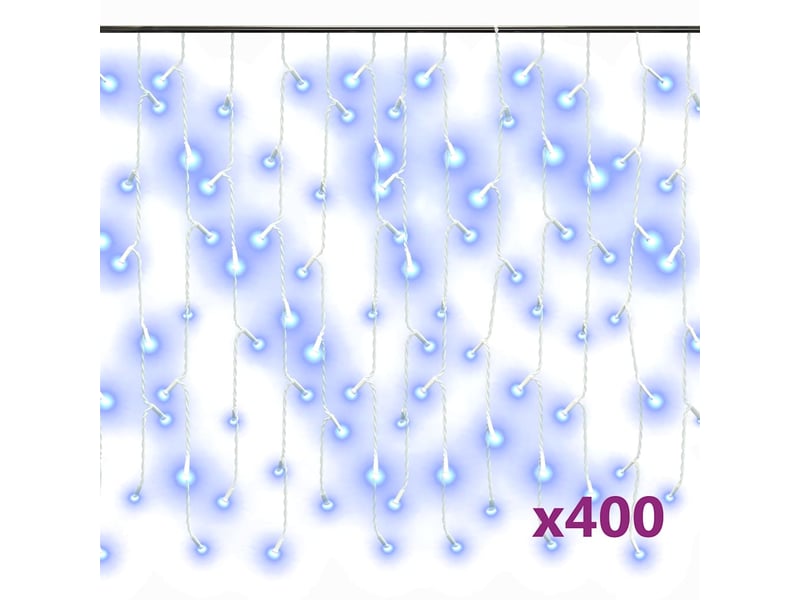  Rideau lumineux à glaçons led 10m 400 led bleu 8 fonctions cf43934  - Conforama A