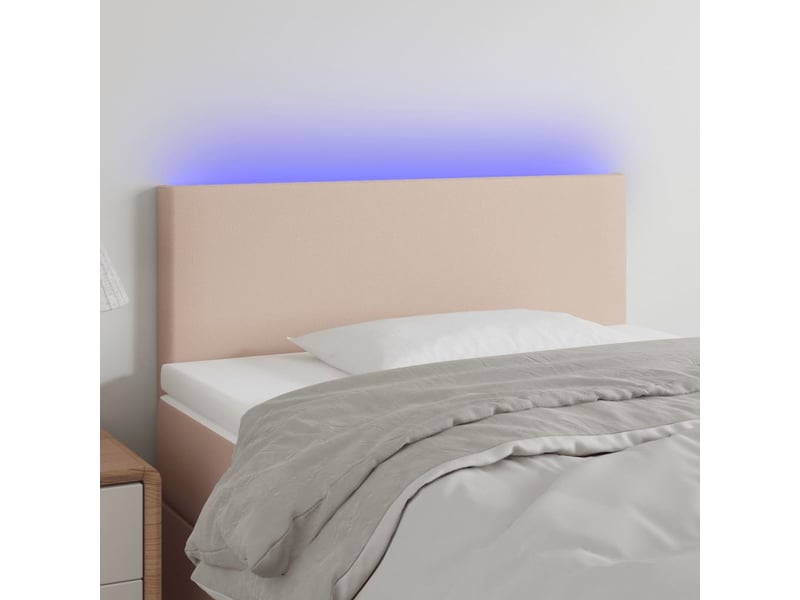  Tête de lit - armoire de tête de lit - à led cappuccino 90x5x7888 cm similicuir fr10545  - Conforama B