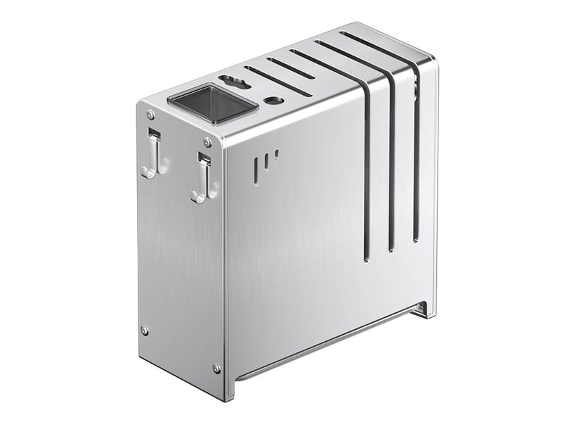  Porte-couteaux de comptoir en acier inoxydable pour la cuisine - avec cylindre à baguettes - gris - 22.5*11*24 cm - porte-couteaux mural  - Conforama A