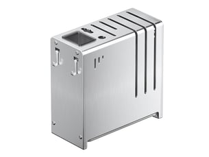 Porte-couteaux de comptoir en acier inoxydable pour la cuisine - avec cylindre à baguettes - gris - 22.5*11*24 cm - porte-couteaux mural
