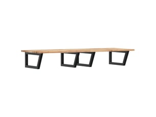 Étagère de vasque murale acier et bois massif d'acacia shl6481