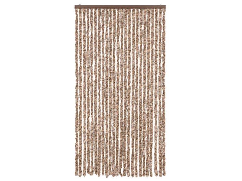  Rideau anti-mouches, moustiquaire beige et marron foncé 100x230 cm chenille cf43506  - Conforama C