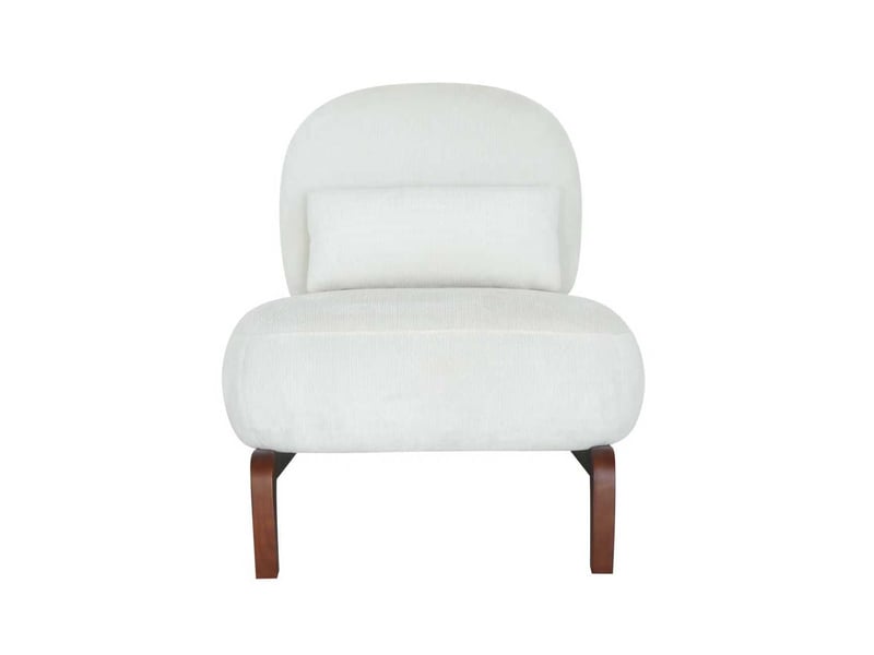  Fauteuil de lecture sans accoudoirs en tissu, pieds en bois massif  - Conforama A