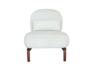 Fauteuil de lecture sans accoudoirs en tissu, pieds en bois massif