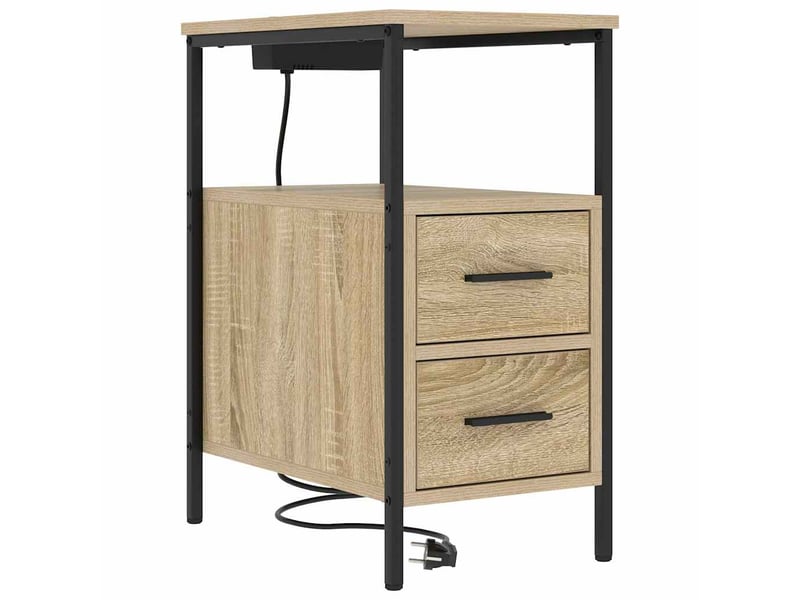  Table de chevet 2 pièces chêne sonoma 30 x 48 x 61 cm  - Conforama E