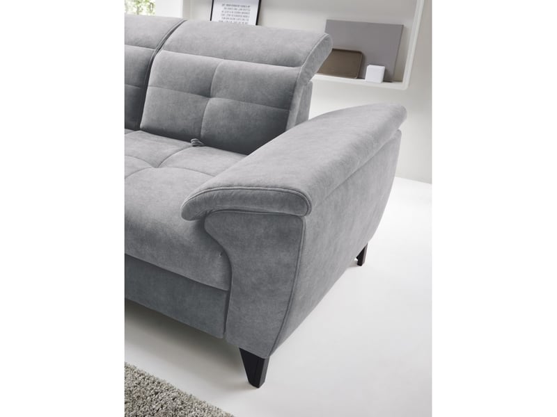 Canapé d'angle gris 5 places angle gauche assise haute 48cm inferno - Conforama B