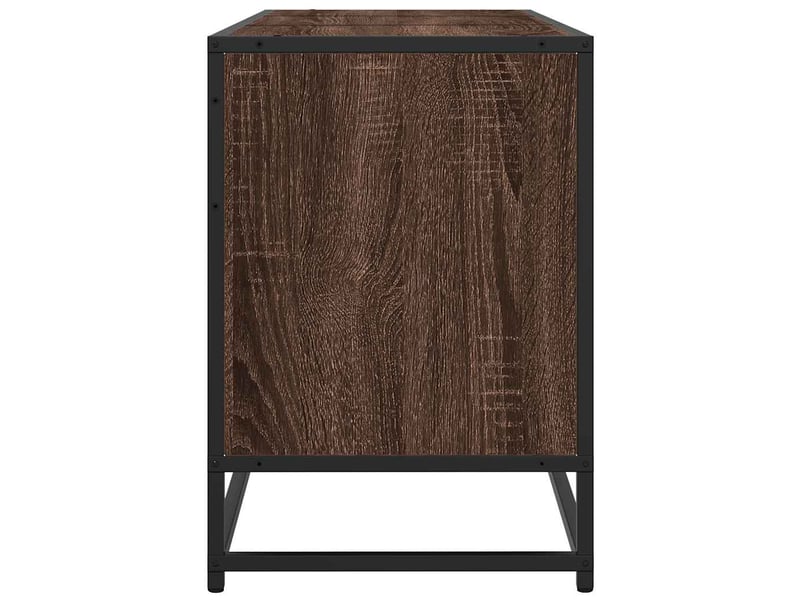  Meuble tv - banc tv - meuble de rangement chêne marron 150x35x41 cm bois d'ingénierie et métal  - Conforama E