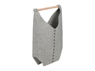 Panier à linge décoratif pliable facilement transportable 68 x 62 x 34,5 cm en feutre gris 13_0014002