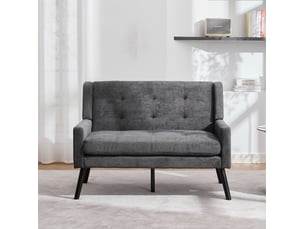 Canapé droit fixe TCQPZ  2 places Tissu gris