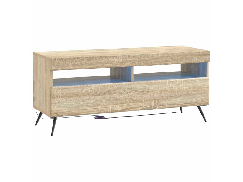  Meuble tv - banc tv - meuble de rangement led breda 3 pcs chêne sonoma bois d'ingénierie  - Conforama E