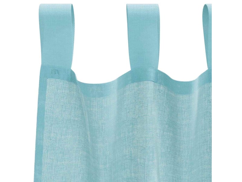  Lot de 2 rideaux en voile, voilages avec boucles turquoise 140x225 cm cf44333  - Conforama E