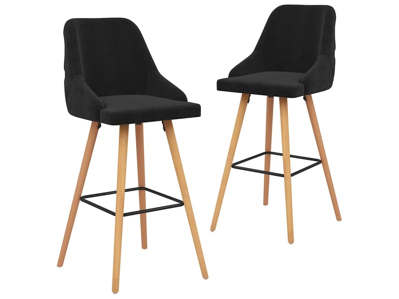  Lot de 2 tabouret de bar, chaise de bar noir velours shl34311  - Conforama B