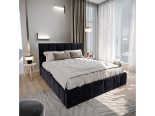 Lit coffre 180x200 cm <strong>MASSENO</strong> <strong></strong> coloris noir