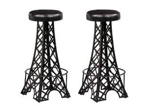 Lot de 2 tabouret de bar, chaise de bar cuir véritable shl51038