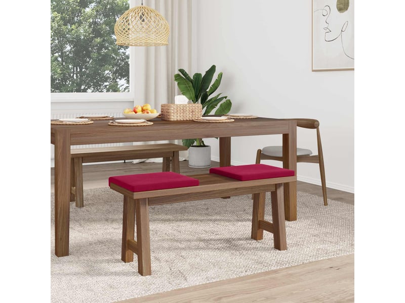 Lot de 2 coussins de banc, coussins d'assise, coussins pour chaisecanapé velours bordeaux profondeur 35 cm cf52523  - Conforama C