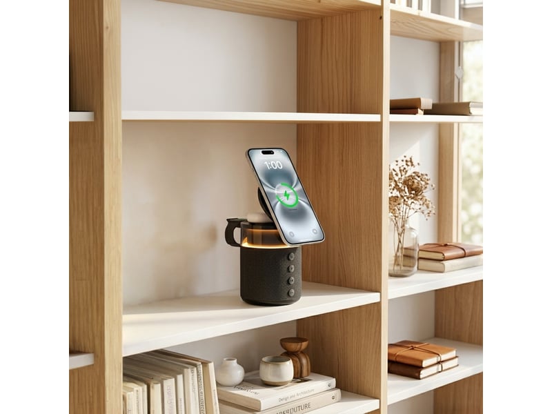  Enceinte bluetooth et station de charge sans fil induction magsafe 15w force play noir FPYMS5IN1SPEAKERB - Conforama D