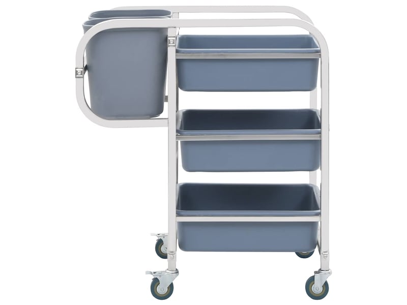  Desserte de cuisine, chariot de rangement avec récipients en plastique 82x43,5x93 cm  - Conforama A