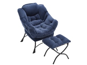 Fauteuil fixe <strong>HAVRYA</strong> <strong></strong> Tissu bleu vendu A l'unité