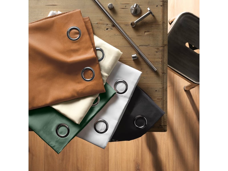  Rideau à œillets 140 x 280 cm microfibre unie absolu cèdre grande hauteur 1612597 - Conforama D