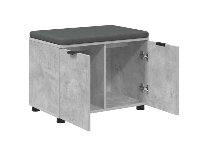  Banc d'entrée, banc interieur avec coussin gris béton 60x38x46 cm shl6983  - Conforama E