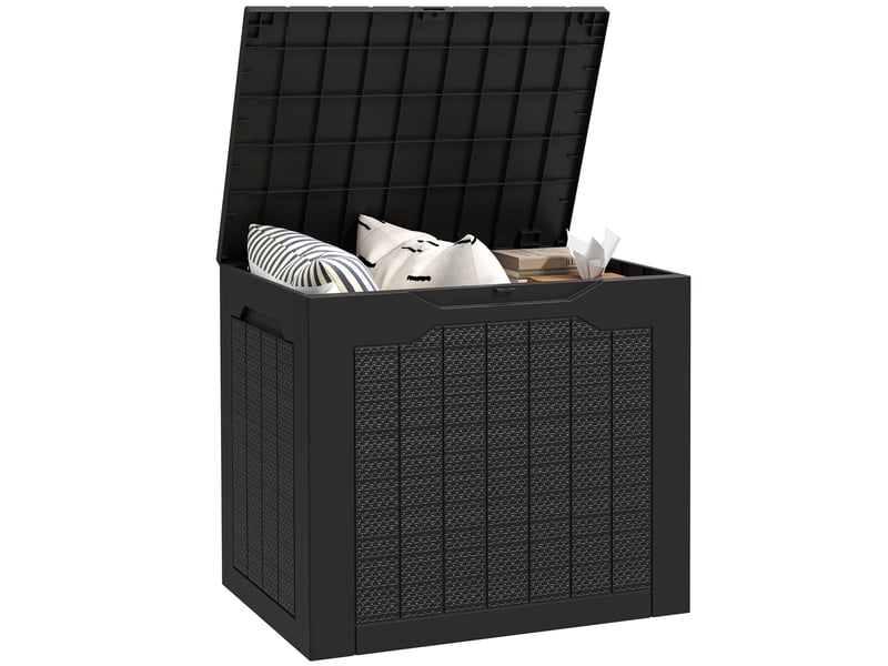 Coffre de rangement extérieur 93l avec poignées encastrées 56 x 41 x 50 cm noir - Conforama A